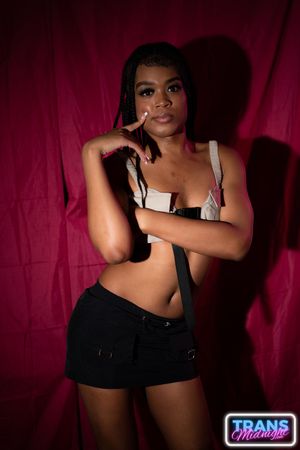 Ebony Trans Eros Orisha Takes Hard Cock Deep - Photo 345