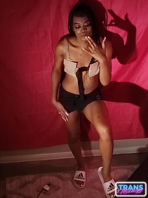 Ebony Trans Eros Orisha Takes Hard Cock Deep - Photo 42