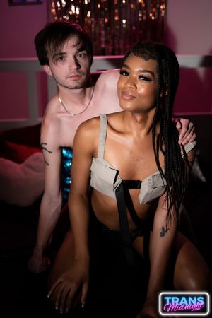 Ebony Trans Eros Orisha Takes Hard Cock Deep - Photo 437