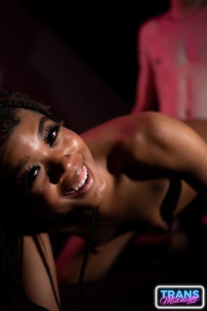 Ebony Trans Eros Orisha Takes Hard Cock Deep - Photo 532