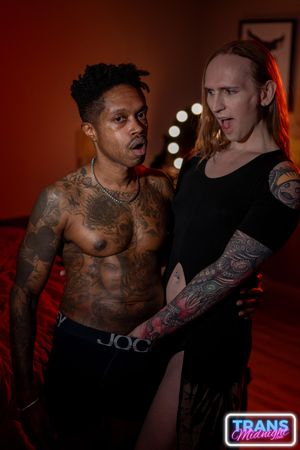 Cute Blonde Trans Jade Juniper Loves BBC Creampie - Photo 291