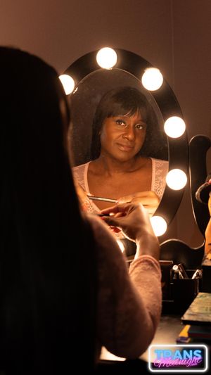 Sexy Ebony Trans Receives Facial After Bareback Anal Sex - Photo 56