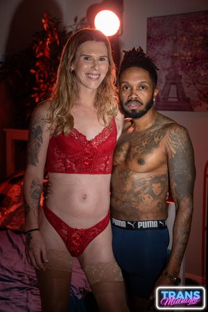 Trans Beauty Auro Earns Mouthful of BBC Cum - Photo 102