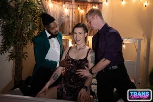 Asian Trans Riley Ivy Takes Two Cocks For 100th Scene - Photo 100