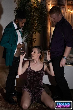 Asian Trans Riley Ivy Takes Two Cocks For 100th Scene - Photo 128