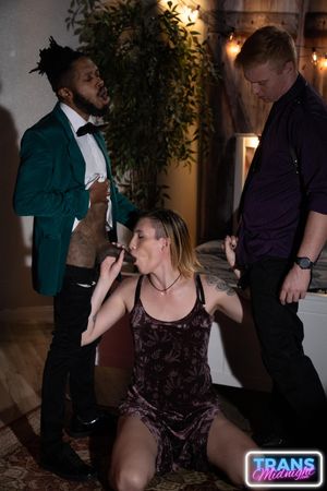 Asian Trans Riley Ivy Takes Two Cocks For 100th Scene - Photo 131