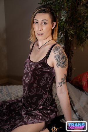 Asian Trans Riley Ivy Takes Two Cocks For 100th Scene - Photo 40