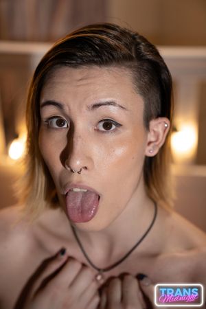 Asian Trans Riley Ivy Takes Two Cocks For 100th Scene - Photo 97