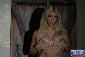 Leah deepthroats Silas, rides hard in reverse cowgirl, then cums on her tummy while he blasts her tits. - Photo 8
