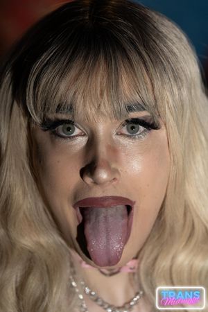 August, a gorgeous blonde trans beauty in stockings, is fucked hard by a stud in a dark, passionate night.  - Photo 50