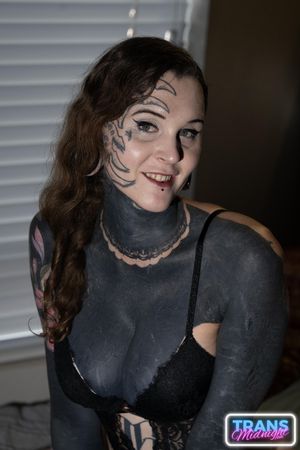 Transgender Stacy's throat fucked by white and black cocks - Photo 29