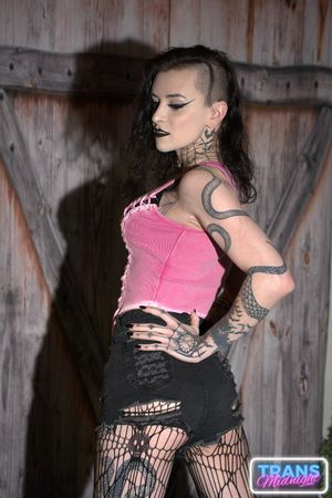 Viviana Rose, the transgender star, takes a big cock deep in her throat and ass - Photo 48