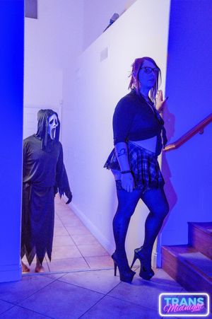 Violet's Halloween Surprise: Bareback Anal with Her Masked Lover - Photo 79