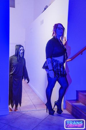Violet's Halloween Surprise: Bareback Anal with Her Masked Lover - Photo 80