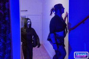 Violet's Halloween Surprise: Bareback Anal with Her Masked Lover - Photo 84