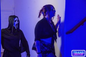 Violet's Halloween Surprise: Bareback Anal with Her Masked Lover - Photo 89