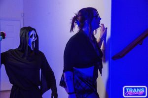 Violet's Halloween Surprise: Bareback Anal with Her Masked Lover - Photo 90