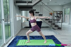 All Natural Olive Glass Shows Stretching Moves Nude - Photo 43