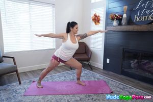 Sexy Big Tits MILF Claire Dames Yoga And Masturbation Session - Photo 88