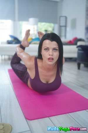 Big Tits MILF Nadia White Strips For Yoga And Masturbation - Photo 52