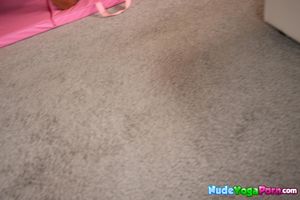 Mayalynn stretches in yoga, strips slow, fingers her pussy deep, and cums hard screaming - Photo 50