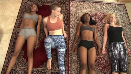 Teens working out turns into lesbian massage and orgy